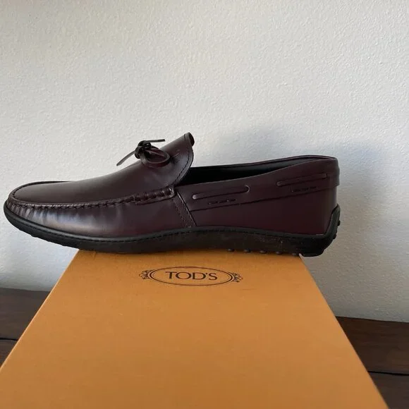 Tod's Italy Maroon Red Leather Driver Loafer shoe, XXM15C0CN50LYGR807, sz 9.5